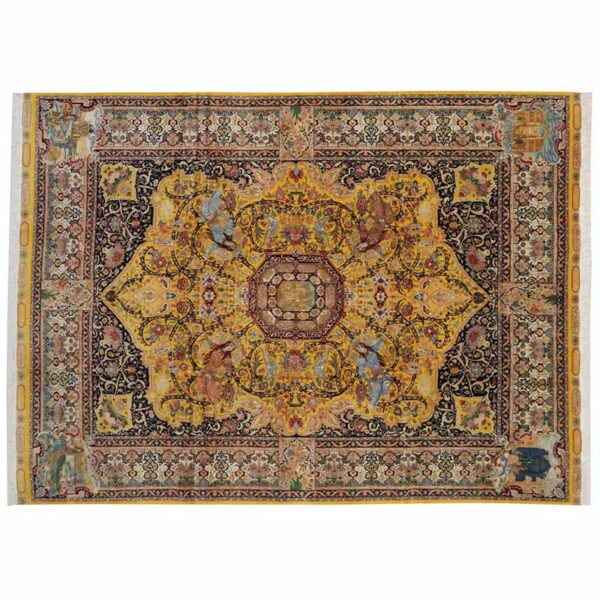 Antiker Perserteppich Täbriz 70 Raj Safran 410x300 cm